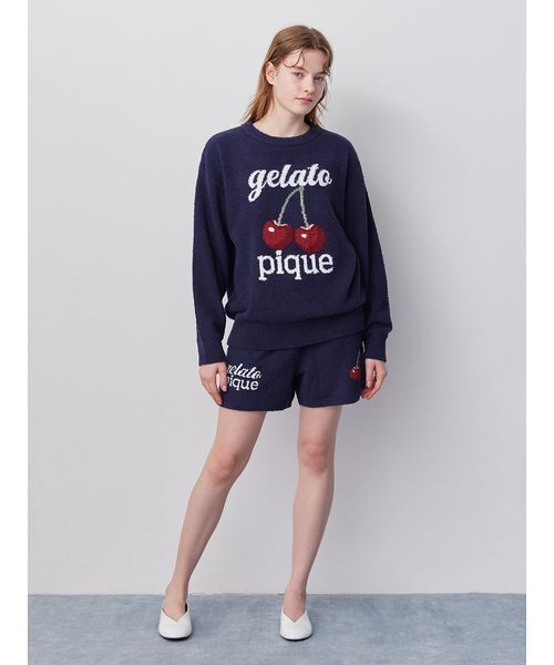 ONLINE限定カラーあり】ベビモコチェリージャガードプルオーバー