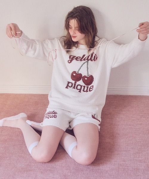 ONLINE限定カラーあり】ベビモコチェリージャガードプルオーバー