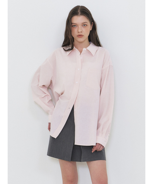 ETMON(エトモン)の「Stripe Pocket Shirt, Pink(シャツ/ブラウス・レディース・その他・FREE)」の4枚目の写真