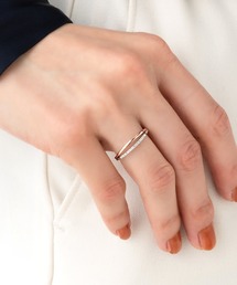 Cream dot.（クリームドット）の「【金属アレルギー対応】手元を上品に彩るレイヤード風ラインストーンリング（リング）」