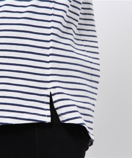 LBC(エルビーシー)の「コットンコンパクト加工ロンtee(Tシャツ/カットソー・レディース・オフホワイト/ダークブルー/スカイブルー/アッシュグレー・MEDIUM/LARGE)」の6枚目の写真