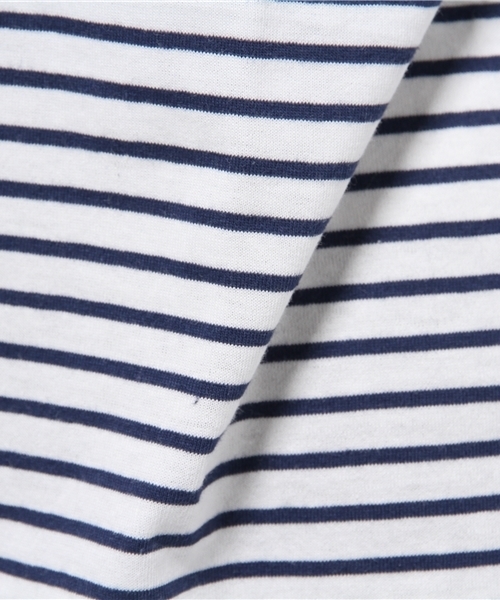 LBC(エルビーシー)の「コットンコンパクト加工ロンtee(Tシャツ/カットソー・レディース・オフホワイト/ダークブルー/スカイブルー/アッシュグレー・MEDIUM/LARGE)」の7枚目の写真