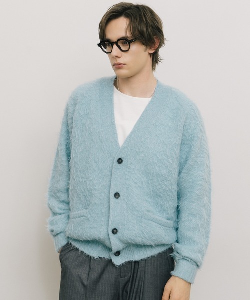 LURAKU（ルラク）の「【LURAKU】 Brushed Wool Cardigan / ブラッシュドウールカーディガン（カーディガン/ボレロ・メンズ・ダークブラウン/スカイブルー/ブラック・M/L）」の22枚目の写真