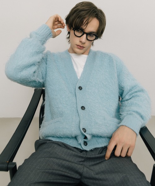 LURAKU（ルラク）の「【LURAKU】 Brushed Wool Cardigan / ブラッシュドウールカーディガン（カーディガン/ボレロ・メンズ・ダークブラウン/スカイブルー/ブラック・M/L）」の21枚目の写真