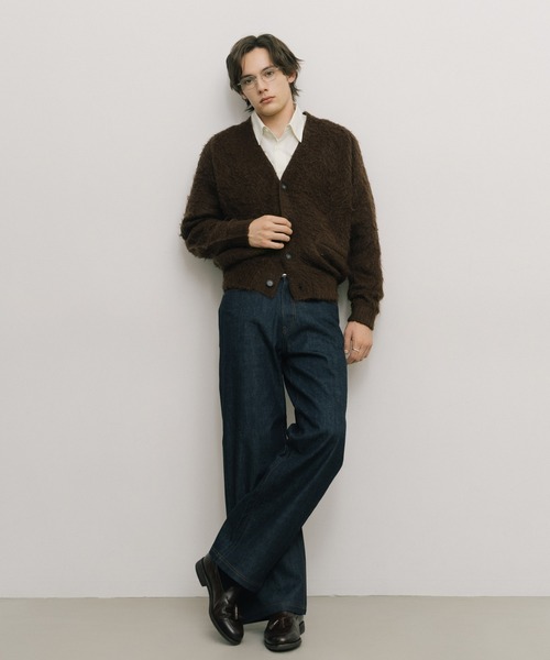 LURAKU（ルラク）の「【LURAKU】 Brushed Wool Cardigan / ブラッシュドウールカーディガン（カーディガン/ボレロ・メンズ・ダークブラウン/スカイブルー/ブラック・M/L）」の15枚目の写真