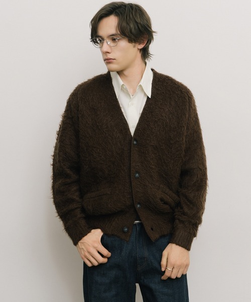 LURAKU（ルラク）の「【LURAKU】 Brushed Wool Cardigan / ブラッシュドウールカーディガン（カーディガン/ボレロ・メンズ・ダークブラウン/スカイブルー/ブラック・M/L）」の16枚目の写真