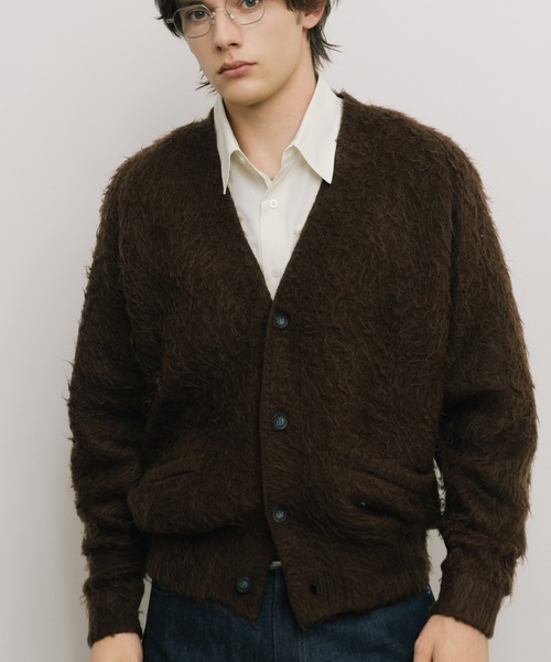 LURAKU（ルラク）の「【LURAKU】 Brushed Wool Cardigan / ブラッシュドウールカーディガン（カーディガン/ボレロ・メンズ・ダークブラウン/スカイブルー/ブラック・M/L）」の19枚目の写真