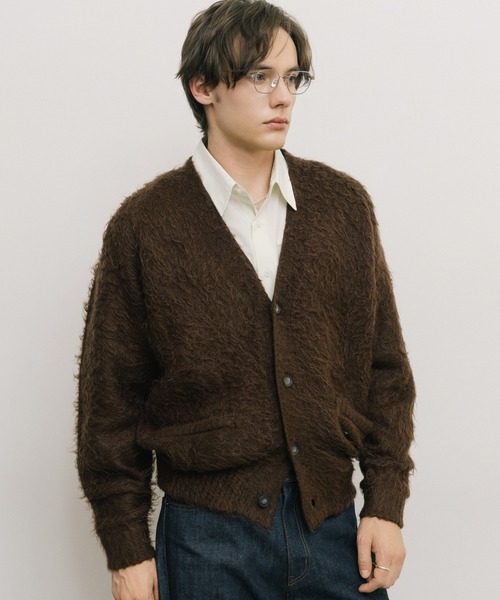 LURAKU（ルラク）の「【LURAKU】 Brushed Wool Cardigan / ブラッシュドウールカーディガン（カーディガン/ボレロ・メンズ・ダークブラウン/スカイブルー/ブラック・M/L）」の18枚目の写真