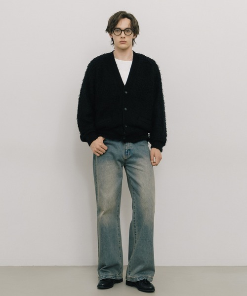 LURAKU（ルラク）の「【LURAKU】 Brushed Wool Cardigan / ブラッシュドウールカーディガン（カーディガン/ボレロ・メンズ・ダークブラウン/スカイブルー/ブラック・M/L）」の13枚目の写真