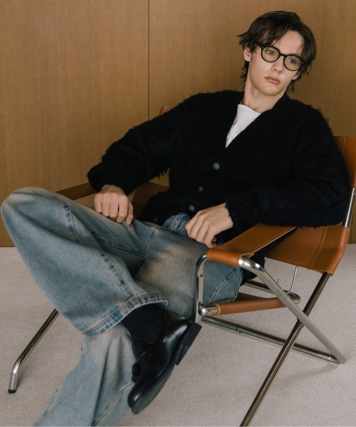 LURAKU（ルラク）の「【LURAKU】 Brushed Wool Cardigan / ブラッシュドウールカーディガン（カーディガン/ボレロ・メンズ・ダークブラウン/スカイブルー/ブラック・M/L）」の11枚目の写真