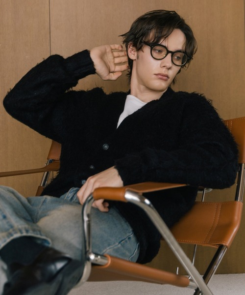 LURAKU（ルラク）の「【LURAKU】 Brushed Wool Cardigan / ブラッシュドウールカーディガン（カーディガン/ボレロ・メンズ・ダークブラウン/スカイブルー/ブラック・M/L）」の12枚目の写真