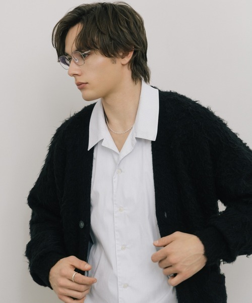 LURAKU（ルラク）の「【LURAKU】 Brushed Wool Cardigan / ブラッシュドウールカーディガン（カーディガン/ボレロ・メンズ・ダークブラウン/スカイブルー/ブラック・M/L）」の6枚目の写真