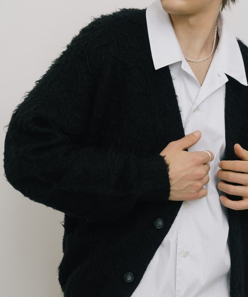 LURAKU（ルラク）の「【LURAKU】 Brushed Wool Cardigan / ブラッシュドウールカーディガン（カーディガン/ボレロ・メンズ・ダークブラウン/スカイブルー/ブラック・M/L）」の7枚目の写真