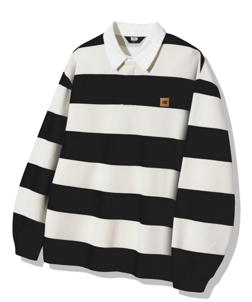 TRILLION(トリリオン)の「ストライプ92スターロゴラグビーポロシャツ_ブラック(ポロシャツ・メンズ・その他・M/L/XL)」の3枚目の写真
