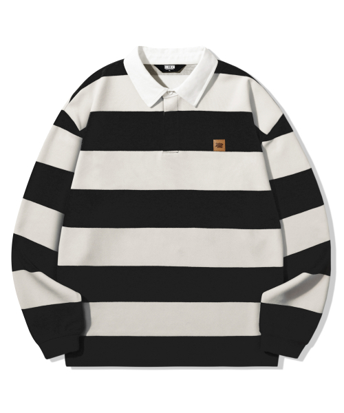 TRILLION(トリリオン)の「ストライプ92スターロゴラグビーポロシャツ_ブラック(ポロシャツ・メンズ・その他・M/L/XL)」の4枚目の写真