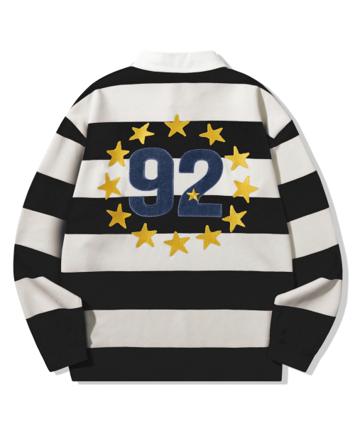 TRILLION(トリリオン)の「ストライプ92スターロゴラグビーポロシャツ_ブラック(ポロシャツ・メンズ・その他・M/L/XL)」の5枚目の写真