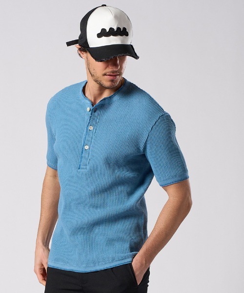 wjk(ダヴルジェイケイ)の「mko13371- wave cut-off mesh cap メッシュキャップ(810 mw05i)(キャップ・メンズ・ブラック/ブラック×ホワイト・FREE)」の9枚目の写真