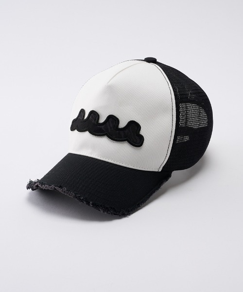 wjk(ダヴルジェイケイ)の「mko13371- wave cut-off mesh cap メッシュキャップ(810 mw05i)(キャップ・メンズ・ブラック/ブラック×ホワイト・FREE)」の16枚目の写真
