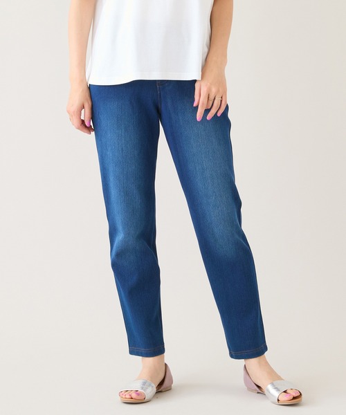 Rose Tiara（ローズティアラ）の「【伸縮性◎】ニットデニムパンツ（デニムパンツ・レディース・ネイビー・38/42/46）」の8枚目の写真