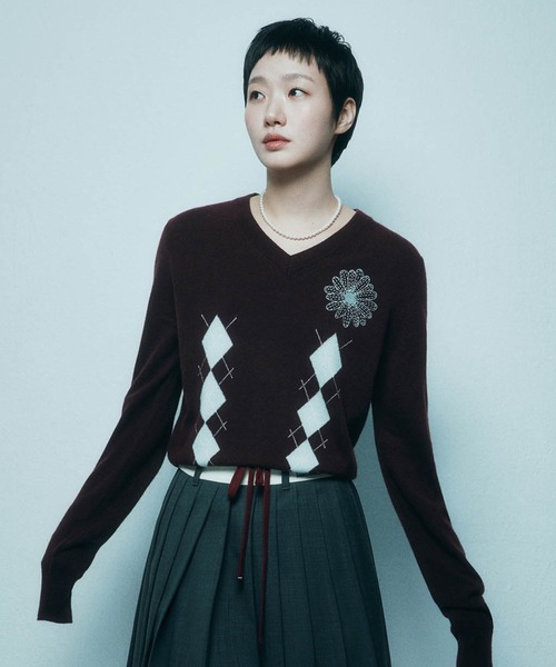 マルディメクルディMardi カシミアブレンドハーフジップ　ニット Mardi Mercredi（マルディメクルディ） ニット セーター CASHMERE