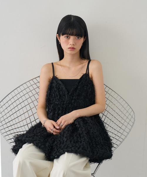 NOGLE（ノグル）の「【NOGLE/ノグル】ペタルシャギーバルーンミニキャミワンピース（ワンピース・レディース・ブラック/アイボリー・FREE）」の13枚目の写真