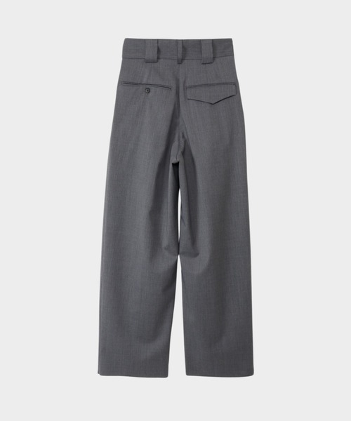 CINOH(チノ)の「T/W TWILL HIGH WAIST TWO TUCK PANTS(スラックス・レディース・グレー/ブラック・38/36)」の5枚目の写真