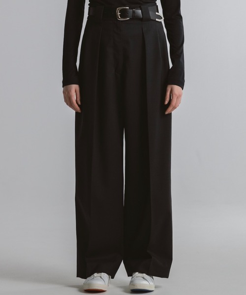 CINOH(チノ)の「T/W TWILL HIGH WAIST TWO TUCK PANTS(スラックス・レディース・グレー/ブラック・38/36)」の13枚目の写真