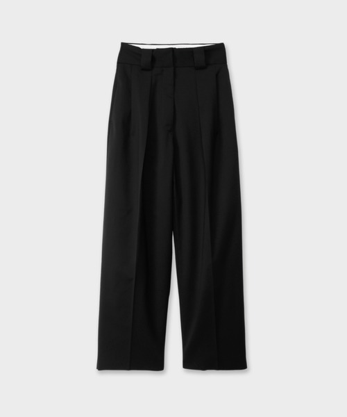 CINOH(チノ)の「T/W TWILL HIGH WAIST TWO TUCK PANTS(スラックス・レディース・グレー/ブラック・38/36)」の8枚目の写真