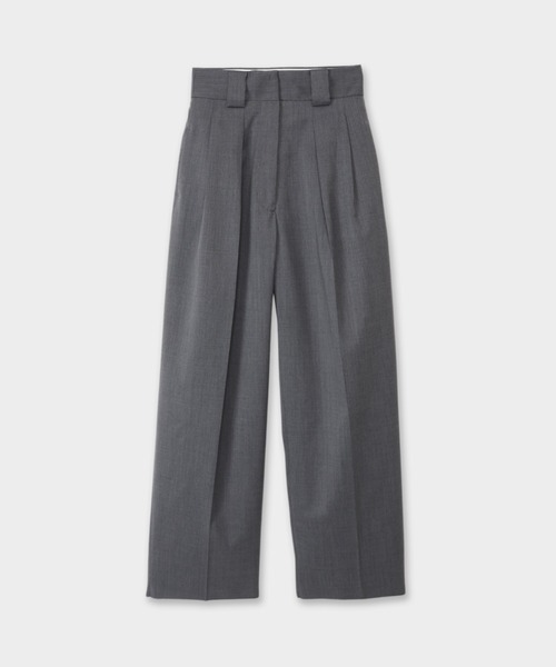 CINOH(チノ)の「T/W TWILL HIGH WAIST TWO TUCK PANTS(スラックス・レディース・グレー/ブラック・38/36)」の7枚目の写真