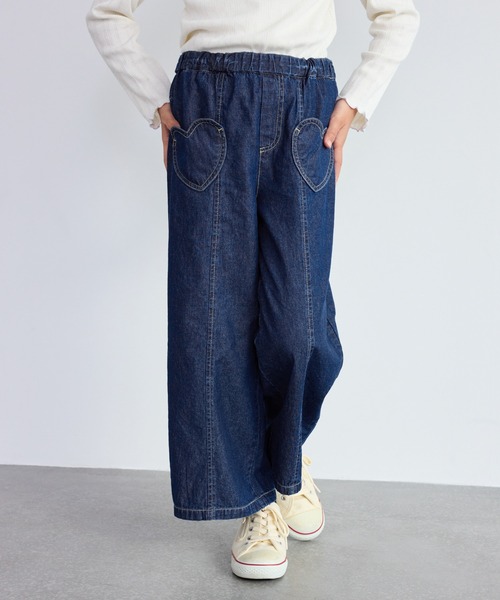 ROPE' PICNIC（ロペピクニック）の「【KIDS/キッズ】ハートポケットストレートワイドデニムパンツ（デニムパンツ・キッズ・サックスブルー/ネイビー・L/M/S）」の21枚目の写真