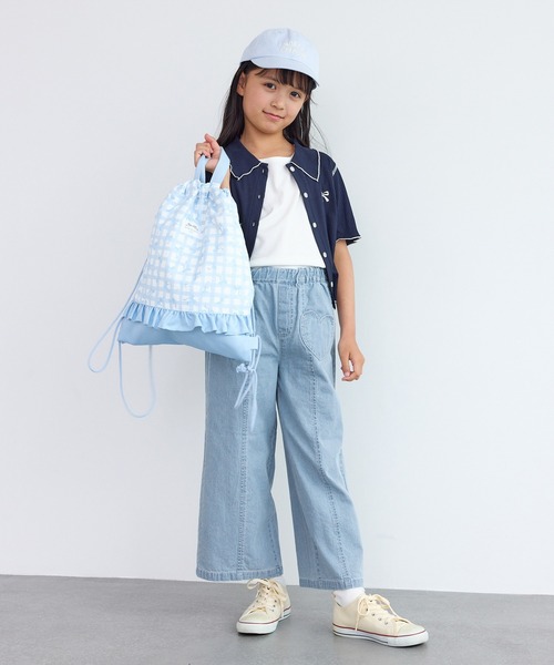 ROPE' PICNIC（ロペピクニック）の「【KIDS/キッズ】ハートポケットストレートワイドデニムパンツ（デニムパンツ・キッズ・サックスブルー/ネイビー・L/M/S）」の18枚目の写真