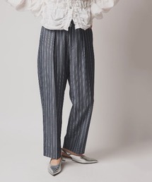 【W:Huku / ソフトタッチツイル】タック テーパード パンツ / Soft-Touch Twill Tucked Tapered Pants