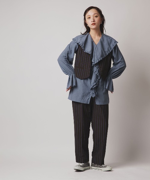 W:Huku(フーク)の「【W:Huku / ソフトタッチツイル】タック テーパード パンツ / Soft-Touch Twill Tucked Tapered Pants(スラックス・レディース・ブラック/ブラウン系その他/グレー系その他/ベージュ系その他・FREE)」の7枚目の写真