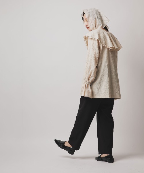 W:Huku(フーク)の「【W:Huku / ソフトタッチツイル】タック テーパード パンツ / Soft-Touch Twill Tucked Tapered Pants(スラックス・レディース・ブラック/ブラウン系その他/グレー系その他/ベージュ系その他・FREE)」の10枚目の写真