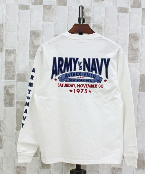 AVIREX(アヴィレックス)の「ARMY VS NAVY GAME DAY L/S T-SHIRT(Tシャツ/カットソー・メンズ・ホワイト/ネイビー/チャコールグレー・XXL/XL/L/M)」の1枚目の写真