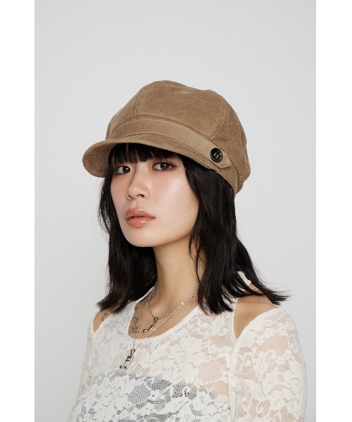 LAGUA GEM（ラグアジェム）の「CORDUROY キャップ（キャスケット・レディース・ベージュ/ライトブラック・FREE）」の18枚目の写真