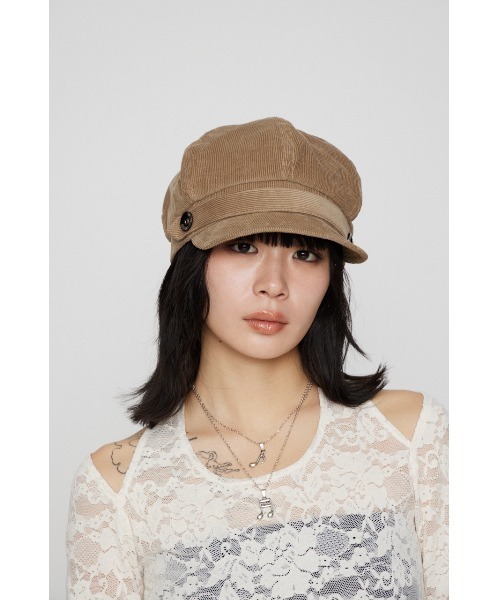 LAGUA GEM（ラグアジェム）の「CORDUROY キャップ（キャスケット・レディース・ベージュ/ライトブラック・FREE）」の19枚目の写真