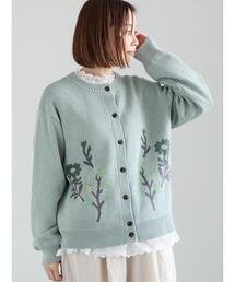 Samansa Mos2 | 花柄ジャカードカーディガン(カーディガン/ボレロ)