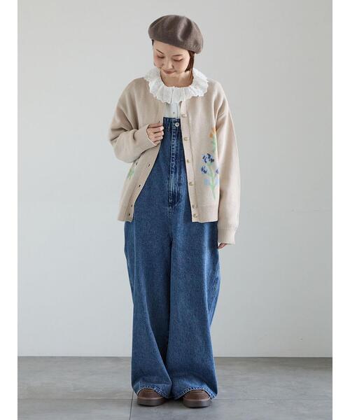 Samansa Mos2（サマンサ モスモス）の「花柄ジャカードカーディガン（カーディガン/ボレロ・レディース・グレー/サックスブルー/ベージュ・F）」の8枚目の写真