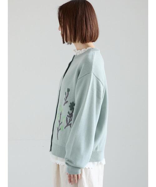 Samansa Mos2（サマンサ モスモス）の「花柄ジャカードカーディガン（カーディガン/ボレロ・レディース・グレー/サックスブルー/ベージュ・F）」の12枚目の写真