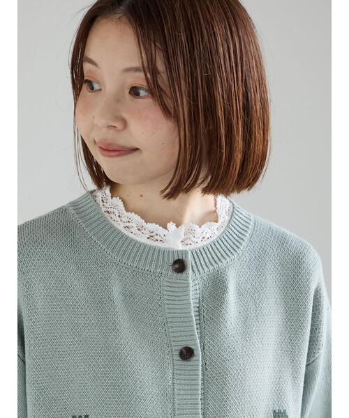 Samansa Mos2（サマンサ モスモス）の「花柄ジャカードカーディガン（カーディガン/ボレロ・レディース・グレー/サックスブルー/ベージュ・F）」の14枚目の写真