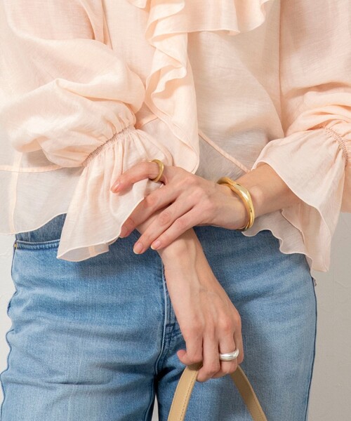 NOLLEY’S Sophi（ノーリーズソフィ）の「ウォッシャブルシアーラッフル羽織りブラウス（シャツ/ブラウス・レディース・ベビーピンク/ミント/ホワイト・38）」の14枚目の写真