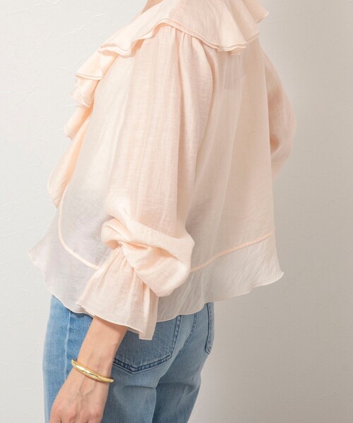 NOLLEY’S Sophi（ノーリーズソフィ）の「ウォッシャブルシアーラッフル羽織りブラウス（シャツ/ブラウス・レディース・ベビーピンク/ミント/ホワイト・38）」の15枚目の写真