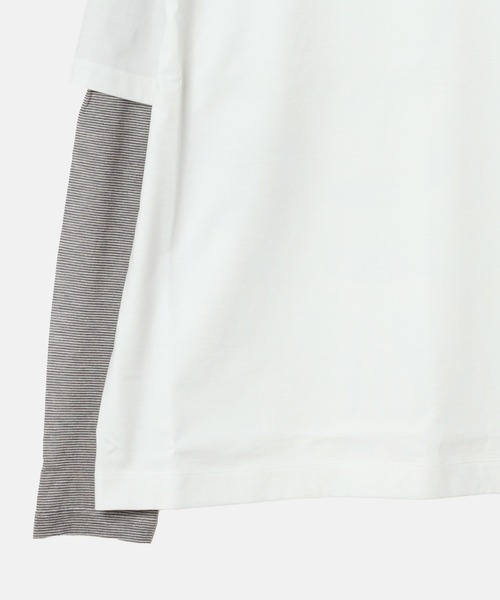 LE CIEL BLEU(ルシェルブルー)の「モックレイヤーLS Tシャツ / Mock-Layer LS T-Shirt(Tシャツ/カットソー・レディース・グレー/ホワイト・36)」の4枚目の写真