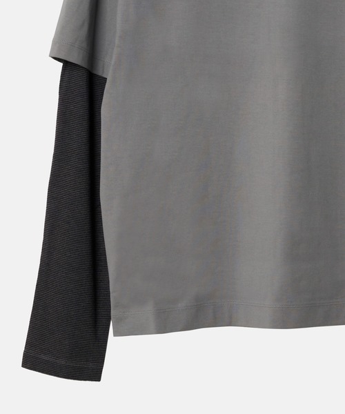 LE CIEL BLEU(ルシェルブルー)の「モックレイヤーLS Tシャツ / Mock-Layer LS T-Shirt(Tシャツ/カットソー・レディース・グレー/ホワイト・36)」の12枚目の写真
