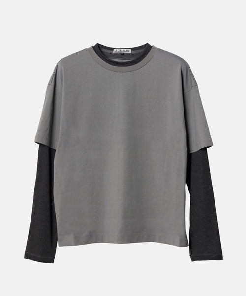 LE CIEL BLEU(ルシェルブルー)の「モックレイヤーLS Tシャツ / Mock-Layer LS T-Shirt(Tシャツ/カットソー・レディース・グレー/ホワイト・36)」の17枚目の写真
