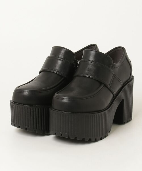 YOSUKE（ヨースケ）の「ヨースケYOSUKEウィメンズ厚底タンクソールローファーシューズ2605023（ローファー・レディース・シルバー/クリアブラック/ホワイト/ブラック・LL/L/M/S）」の2枚目の写真