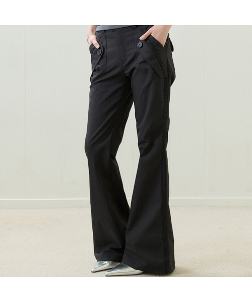 LUVISTRUE(ラヴイズトゥルー)の「EL RIBBON BOOTSCUT PANTS(BLACK)(その他パンツ・レディース・その他・SMALL/MEDIUM)」の1枚目の写真