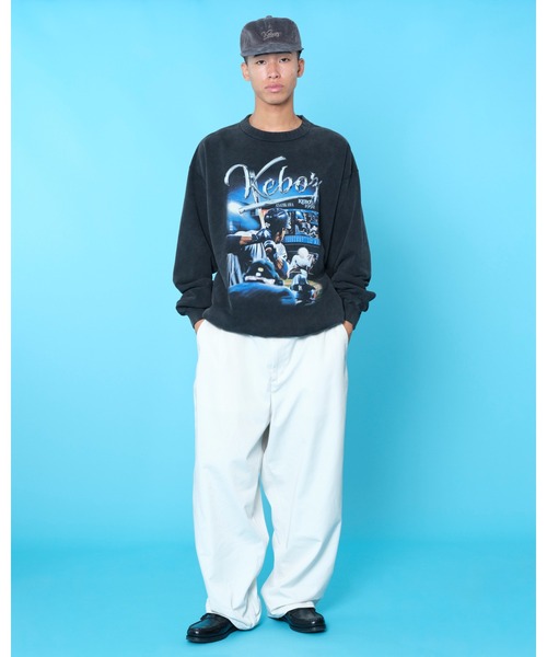 KEBOZ(ケボズ)の「BDM WASHED SWEAT CREWNECK(スウェット・メンズ・ブラック・XL/L/M/S/2XL)」の2枚目の写真