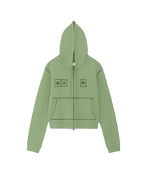 THECOLDESTMOMENT（ザコールデストモーメント）の「TCM tornado hooded zip-up (green)（パーカー）」